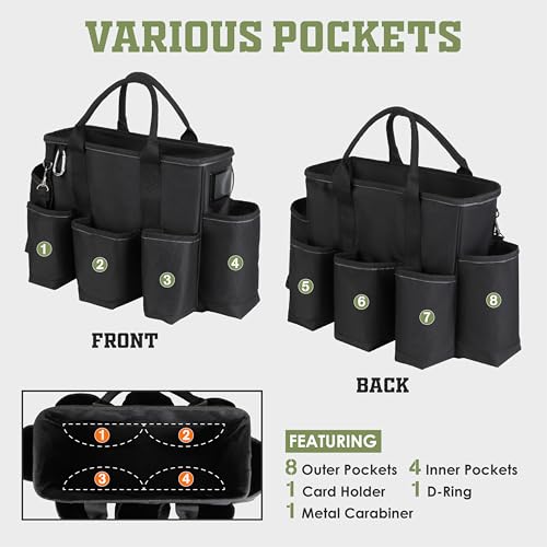 Tahoe Trails 14 inch Supply bag Open Top Tote tool bag Tool Organizer bag, 13pocket