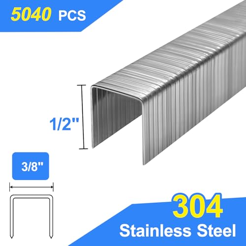 20 Gauge T/50 Staples, 3/8" Crown,1/2 Inch Leg, 5040-Pack 1/2"----5040 pcs