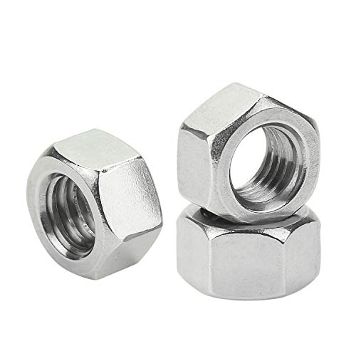 100 Pieces 1/2"-13 Stainless Hex Nut, Stainless Steel (304) 18-8 Nuts