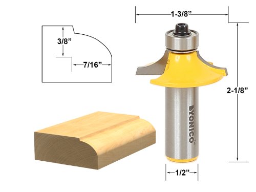 YONICO Cabinet Door Edge Router Bits Set 4 Bit 1/2-Inch Shank 12401 4 Bit Set - 1/2" Shank