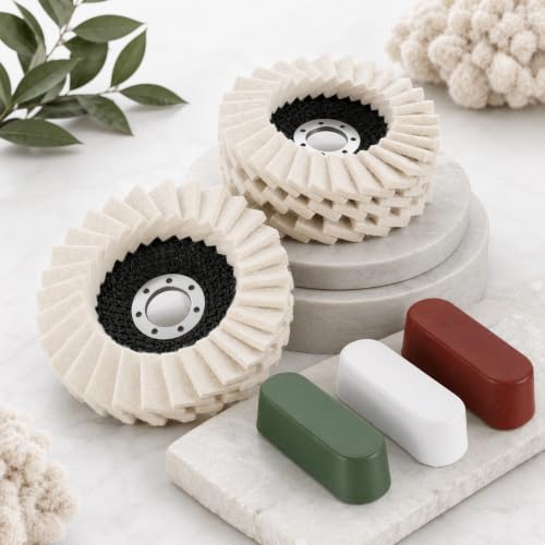 12 Pcs Wool Polishing Wheel Disc and Polishing Compounds Set