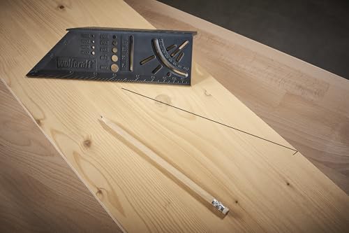 Wolfcraft 5208000 3D Mitre Square | For machining three-dimensional workpieces, stops for 45° and 90° angles, made in Europe - 5208000 3D Mitre Angle