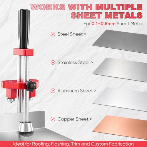 Saker One-Station Sheet Metal Bender, Sheet Bending Roller Tool Small Red