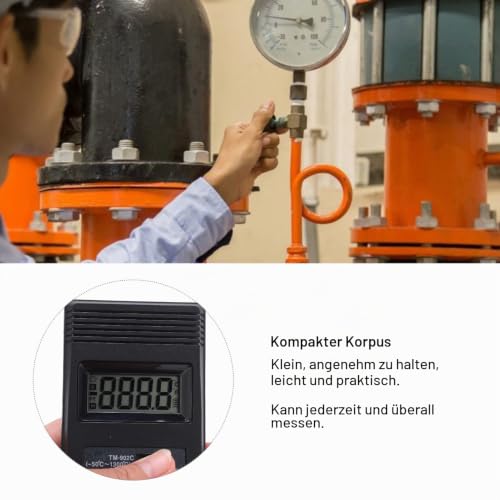 Thermometer Sensor, Digital Thermometer LCD High Precision Industrial Temperature Sensor Standard K Connection Portable Temperature Humidity Monitor