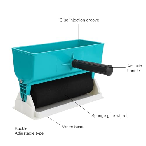 Portable Glue Applicator Roller, 9in 460mL Manual Glue Roller Applicator DIY Handheld Adhesive Roller for Carpenter Woodworking Glue Spreader Dispenser Coated Glue Roller Spreading