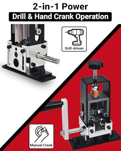 Wire Stripper Machine, 0.06-1 inch Manual Wire Stripping Machine with Replacement Blade, Drill Powered Hand Crank Cable Stripper Tool for Electric Cable Stripping & Scrap Copper Recycling