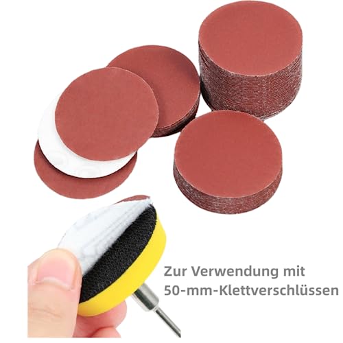 Senmai Tools Pack of 120 Sandpaper 50 mm Sanding Discs Round Grit 80 Sandpaper 2 Inch Sanding Pads Suitable for Power Tools Wood Furniture Painting Automotive 80 grit