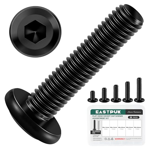 120Pcs Metric Bolt Assortment Kit M4 M5 M6 & 25Pcs M6 Bolts x 12/16/20/25/30mm Flat Head Hex Socket Cap Screws and Bolts Assortment Kit 304 Stainless Steel, Button Head Socket Cap Screws Nuts