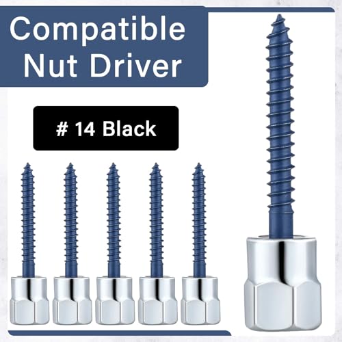 Tandefio 50 Pcs 3/8 in Vertical Threaded Rod Anchor 1/4 x 2 in Screw Threaded Rod Fitting Vertical Anchor Designed for Wood Concrete Structure Pipe Hanger, Silver and Blue