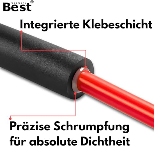 Heat Shrink Tubing Set 100 Pieces Extra Long Waterproof with Inner Adhesive, 4:1 Shrink Ratio, PVC Heat Resistant & Flame Retardant, for Cable Insulation, Car, Electrical, Soldering Joints, Repair | 100 extra long shrink tubes with inner adhesive for...