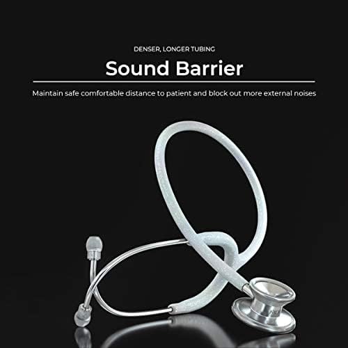 MDF Instruments MD One Epoch Lightweight Titanium Stethoscope, Adult, Royal Blue Tube, Silver Chestpiece-Headset, MDF777T10 Silver - Royal Blue