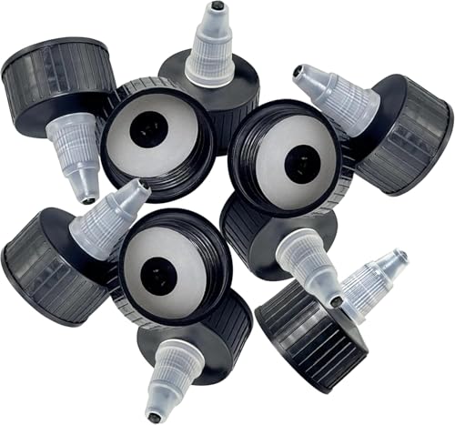 10 Natural Twisted Bottle Caps (28/410) - Bottle Cap Dispensers for Squeezing Bottles, Handcrafted, Art, Glue, LDPE Material (Black)