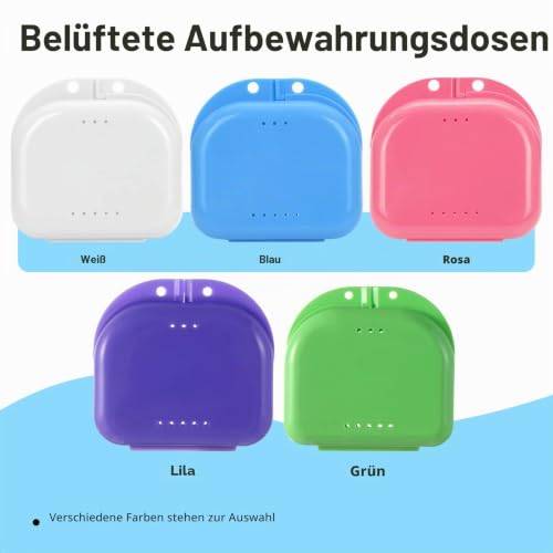 2 Pack Orthodontic Retainer Case Retainer Case Denture Cover with Ventilation Holes for Mouth Guard and Floss