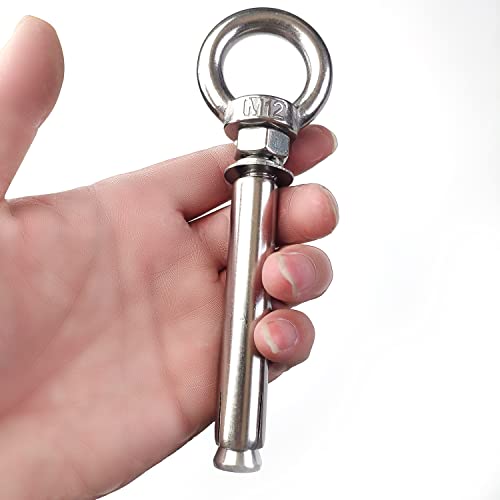 Expansion Bolts Anchor Bolt 5 Pack M12*120mm 304 Stainless Steel Expansion Screws Bolts Eyes Ring Fastener Wall Concrete M12*120