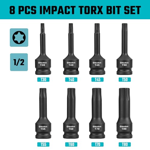 DURATECH 8-Piece 1/2" Drive Impact Torx Bit Set