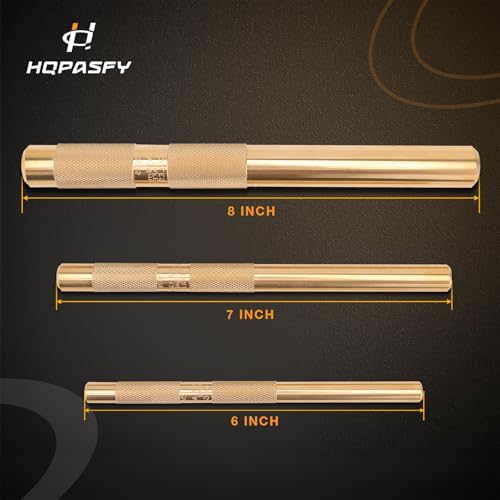 Brass Drift Punch Tool, 3-Piece Set-3/4, 1/2", 3/8" Brass Drift 3-Piece Set (3/4" x 8", 1/2" x 7", 3/8" x 6")