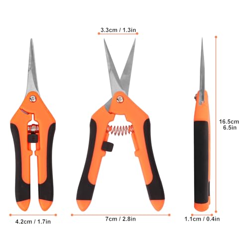 15 Pack 6.5 Inch Orange Garden Pruning Scissors, Stainless Steel Blades Hand Pruner, Sharp Point Gardening Shears Cutter, A Must-have Gardening Pruning Shear, Supplies & Accessories