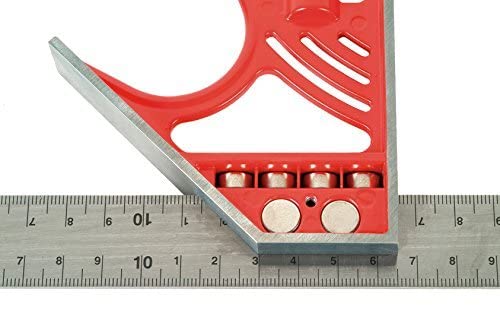 Kapro - 325M Magnetic Lock Combination Square - with 5 Finely Milled Sides - Features Stainless Steel Scribe, Easy to Read Vial + Belt Holster - Includes Centimeters and Inches - 12”