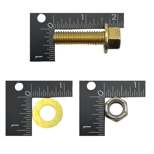 7/16"-14 x 1-1/2" Grade 8 Flange Bolts (10-Pack) – Heavy-Duty Hex Flange Bolts Includes Flat Washers & Nylon Lock Nuts – High-Strength SAE J429 1.5" UNC Coarse Thread Bolts 10 Bolts, Washers, Nuts
