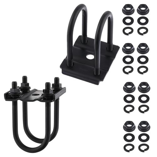 U Bolt Kit for 5200-7000 lbs, 3" Round Trailer Axle, Heavy Duty Trailer Axle U Bolts 7-1/8" Long, 1/2" Diameter, 3" Thread Pitch,Suitable for 2" Trailer Springs(4Pack) 7 1/8" Long 4
