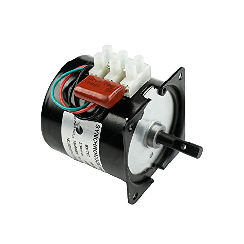 60KTYZ Synchronous Gear Box Motor AC 220V 60/72r/min CW/CCW High Torque Gearbox Electric Motor Contaolable DirectionI 18W for Double Power Switch and Electric 60/72RPM