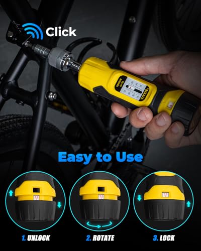 YIYEIE 1/4" Ratchet Torque Screwdriver, 10-70 in-lbs, with S2 Hex Bits