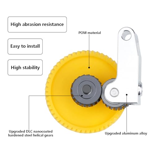 Upgrade Hardened Steel Extruder Gear Assembly for Bambu Lab P1P, P1S, X1C, X1E, Oblique Tooth Nano Coating Hardened Steel Extruder Dual Gears Kit for X1/P1 Series