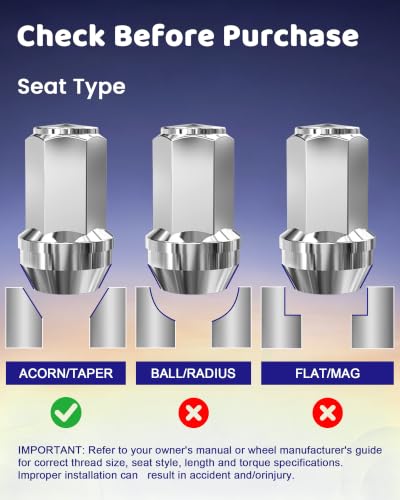 M14x2 Closed End Lug Nuts, 24 Pcs 13/16"(21mm) Hex Chrome Wheel Nuts, 2.2" Length 60° Conical Seat for Factory & Aftermarket Wheels silver M14x2