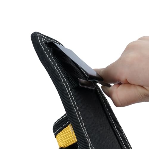 2PCS Small Tool Pouch, Min Work Organizer Tool Pouch and Knife Holder with Hammer Holder+ 1 PCS Metal Belt Clip - fits up to 3 inch Belts