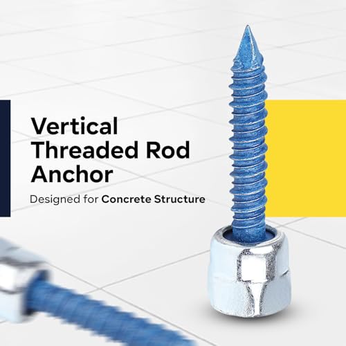 8058957-25 1/4" Screw Vertically Threaded Rod Anchor Designed for Concrete Structure, Steel, Zinc Finish, 5/16 x 1-3/4" Screw Length (25 Pack)