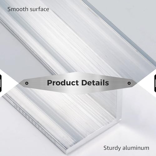 13 Inch Aluminum Angle 2x2 Inch, 2" Wide x 3/16" Thick 6063 Alloy 90 Degree Angled Aluminum Extrusion, T5-Temper Aluminums Angle for Construction, No Inside Corner Radius (4) 4