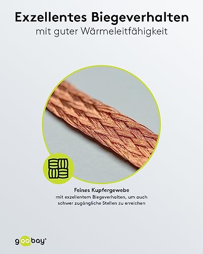 goobay Desoldering Braid 2 mm, 1.5 m Long Desoldering Wire Made of Pure Copper, Suction Band for Clean Removal of Solder on Circuit Boards - 45246 2mm