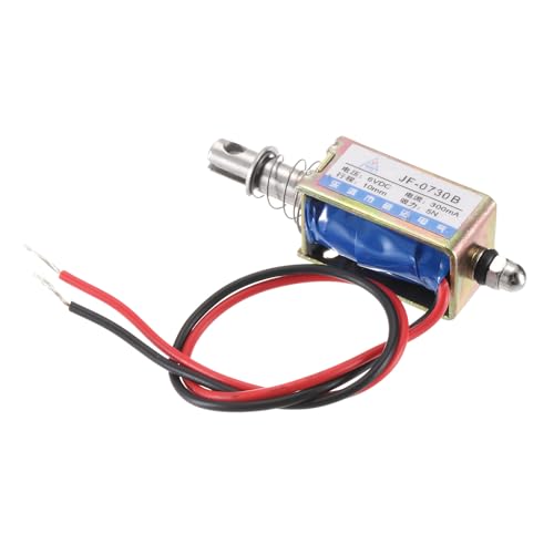 QUARKZMAN DC 6V 0.3A Solenoid Electromagnet Push Type 5N 10mm Stroke | Electromagnetic Actuator Open Frame Linear Motion JF-0730B Magnet Electromagnet