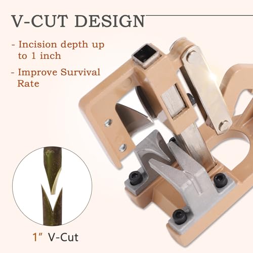Grafting Tool Grafting Scissor Set for Thick Branch, Full Metal Cutting Accessories with 2 pcs Grafting Tapes, Anti-Slip Handle, for Plant Grafting