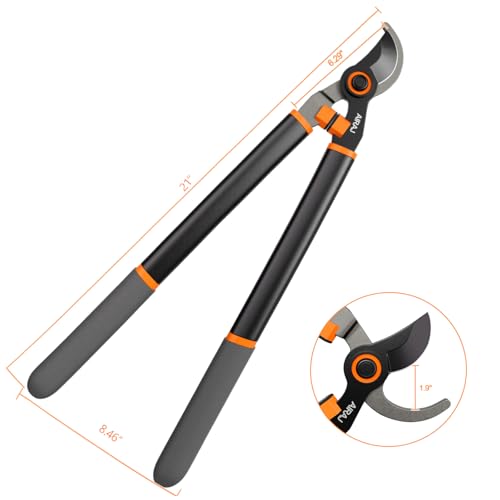 21" Bypass Loppers for Tree Trimming Heavy Duty, 2" Cut Tree Branch Cutter 21''
