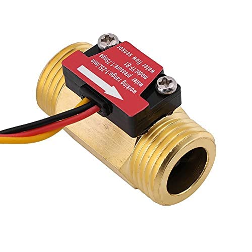 1Pc Turbine Water Flow Meter Flow Sensor G1/2'' Electric Magnetic Brass Inline Hall Switch Male Thread 1-25L/min