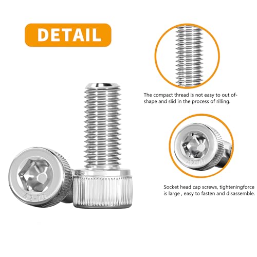M3 Stainless Steel Hex Socket Head Cap Screws Bolts Assortment Kit - 1500 Pcs (M3 x 4/6/8/10/12/16/20/25/30/35/40/45/50mm) with Nuts, Washers and Hex Key Wrenches M3 x 4/6/8/10/12/16/20/25/30/35/40/45/50