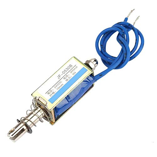 Solenoid 24V, Electromagnet Pull 24V, JF-0530B DC 6V 12V 24V Push-Pull Type Frame DC Magnet Electromagnet 300mA 10mm (24V)