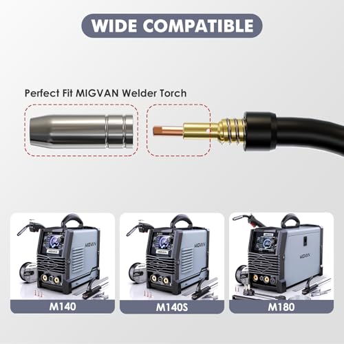 Mig Welding Gun Accessory Kit for MIGVAN Mig Gun: 19pcs Nozzle Contact Kits, Welding Contact Tips .030"/.035"/.040", Gas Nozzles/Gas Diffusers/Contact Tip Holder Fit MIG Welding Torch