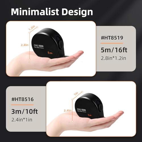 deli Tape Measure 10ft/3m 12 Pack, Easy Read Small Measuring Tape Retractable Mini Tape Measure with Metric/Inch, Durable Portable Pocket Measuring Tape, Suitable for Home and Work 3m 12pack