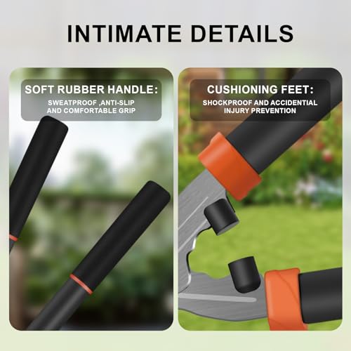 Garden Hedge Shears Manual Hedge Clippers for Trimming Borders Topiaries Boxwood and Decorative Grasses, 21 Inch Carbon Steel Bush Cutter by LKDING