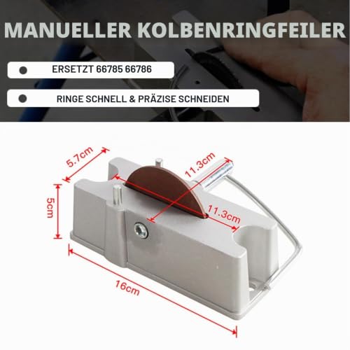Manual Piston Ring File, Piston Ring Filter, Piston Ring Grinder 66785 66786 Carbide Sanding Disc with 120 Grit Aluminum Alloy for Re