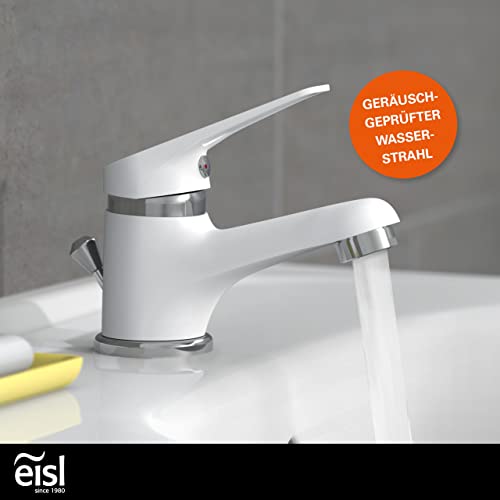 Eisl Speed Single-Handle Bathroom Sink Mixer Tap, Set of 1, White, NI075SCR-W Speed Waschtischarmatur Weiß