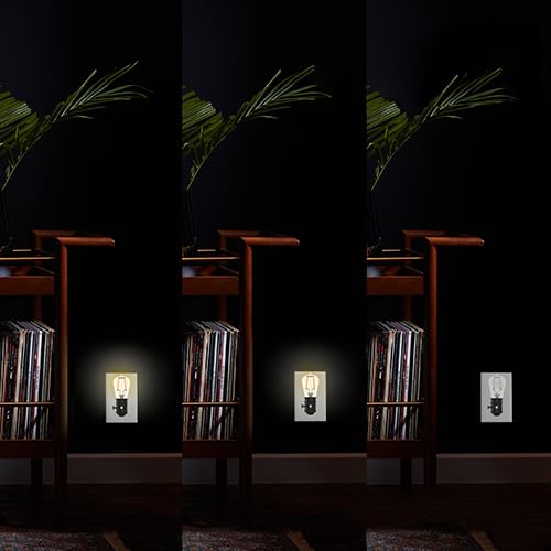 GE LED Vintage Style Night Light, Farmhouse Style Integrated LED Plug-in Fixture, Warm Candle Light (4 Pack) 10043168526569