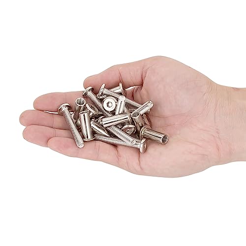 100pcs M6x40mm Silver Furniture Bolts Hex Screw for Furniture Assembly 100