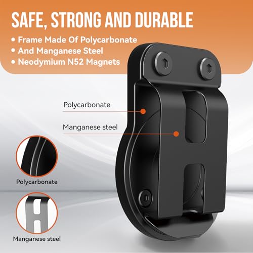 Magnetic Tool Holder | Drill Holder, Magnet Belt Clip Holster for Hammer,Screw,Pliers,Spanner,Trowel | Clip-on Tool Belt Drill Holder for Impact Driver,Any Tools w/Hanger Clips.
