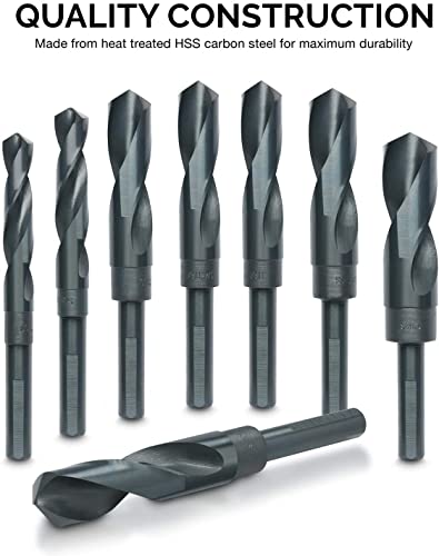 Hiltex 10005 HSS Silver and Deming Industrial Drill Bit Set (8 Pieces), 1/2" (1) 1/2 in