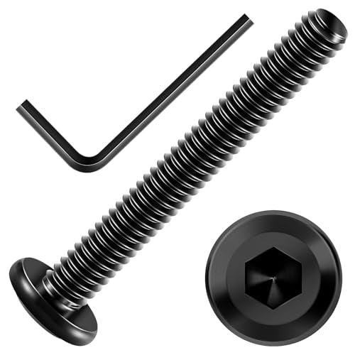 Mywish (10 Sets) 1/4-20x4 Hex Head Assorted Screws Nuts and Bolts & 20Pcs 1/4 Bolts, 1/4-20 x 2 Flat Head Hex Socket Head Cap Screw Bolts, 1/4 Screws 304 Stainless Steel Furniture Screws Full Thread