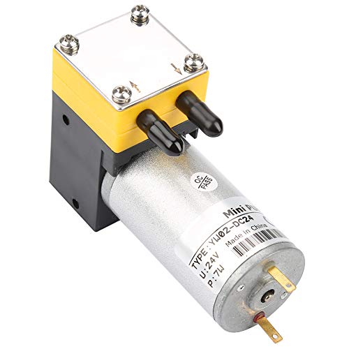 Hyuduo 24V 0.4-1L/min Miniature Electric DC Motor Air Pump Motor Diaphragm Vacuum Pump Vacuum Self Priming Mini Vacuum Pump Oxygen Circulate Air Pumping Motor for Air Liquid Equipment