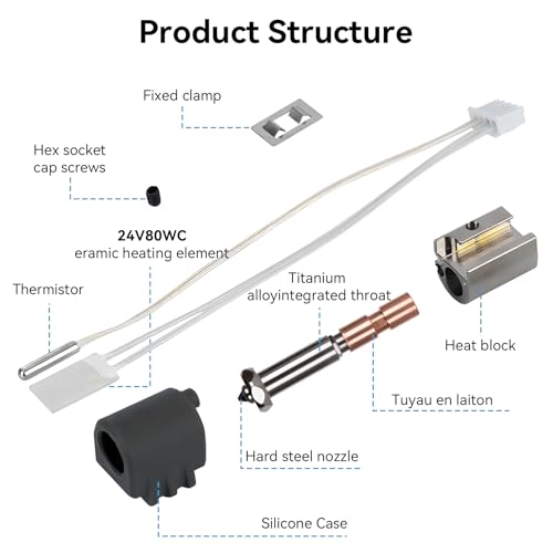 Kobra 3 Max Hotend Upgrade,All-Metal Extruder Replacement+0.4/0.6/0.8mm
